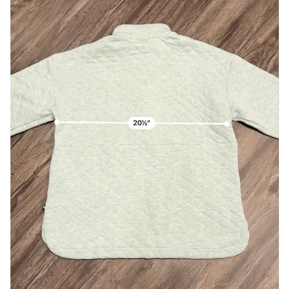 NWT Eddie Bauer Women’s Quilted Snap Pullover Sweatshirt Light Blue/Green Sz L - Picture 4 of 9